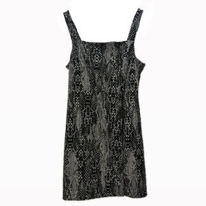 BEBOP SIZE M WOMEN'S SNAKE PRINT SLEEVELESS TANK DRESS BLACK WHITE BUTTON ZIP
